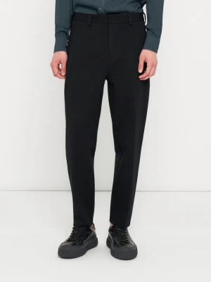 Spodnie materiałowe Emporio Armani czarny melanż