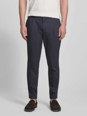 spodnie materiałowe o kroju regular fit z detalem z logo model 'Lester' JOOP! Collection