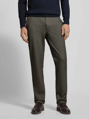 Spodnie materiałowe o kroju regular fit z dodatkiem wiskozy Christian Berg Men