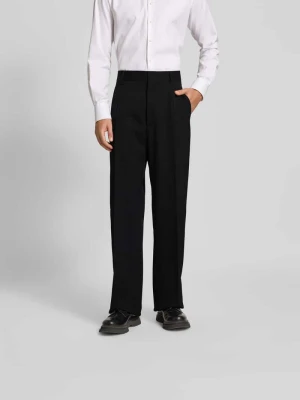 Spodnie materiałowe o kroju regular fit z kantami Dsquared2 Czarny