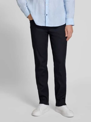 Spodnie materiałowe o kroju regular fit z mieszanki bawełny i lnu model 'CADIZ' BRAX