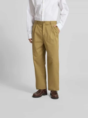 Spodnie materiałowe o kroju relaxed fit z bawełny Maison Kitsuné Beżowy