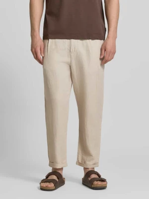 Spodnie materiałowe o kroju relaxed fit z mieszanki lnu i bawełny model 'RON' Selected Homme