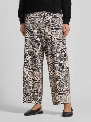 Spodnie materiałowe o kroju relaxed fit z nadrukiem na całej powierzchni model ‘Sally’ RAFFAELLO ROSSI