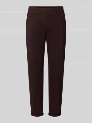 Spodnie materiałowe o kroju skinny fit z dodatkiem wiskozy model 'NANNI' Freequent Ciemnobrązowy