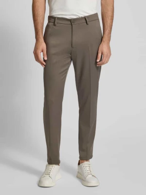 Spodnie materiałowe o kroju slim fit w kant model ‘Ajend’ drykorn
