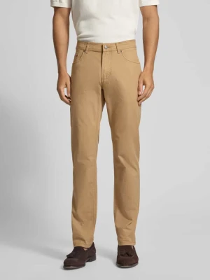 Spodnie materiałowe o kroju slim fit z dodatkiem bawełny ekologicznej i 5 kieszeniami Christian Berg Men