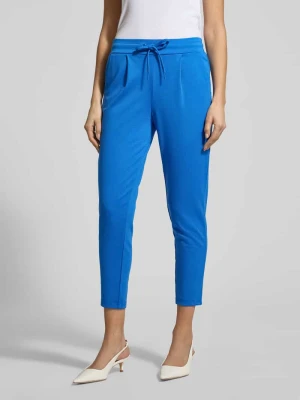 Spodnie materiałowe o kroju slim fit z dodatkiem wiskozy Model 'Kate' Ichi Królewski niebieski