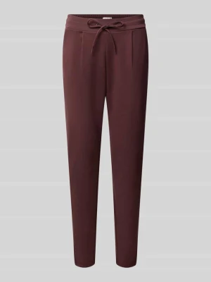 Spodnie materiałowe o kroju slim fit z elastycznej mieszanki wiskozy model 'KATE' Ichi Śliwkowy