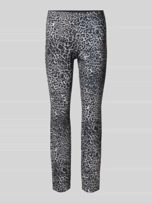 Spodnie materiałowe o kroju slim fit z elastycznym pasem comma
