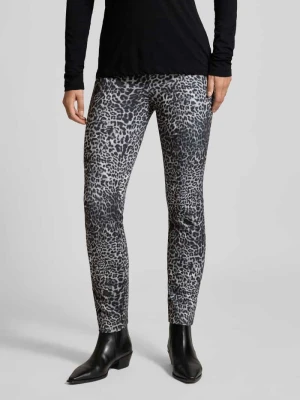 Spodnie materiałowe o kroju slim fit z elastycznym pasem comma