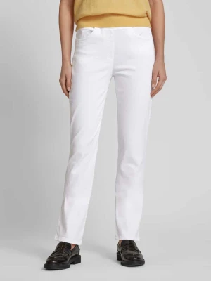 Spodnie materiałowe o kroju slim fit z elastycznym pasem model ‘Pamina’ Raphaela By Brax Biały