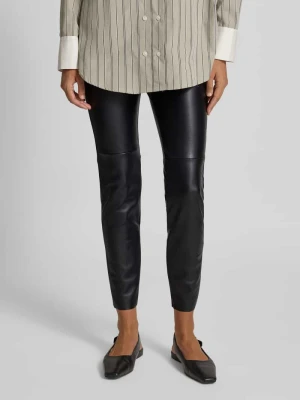 Spodnie materiałowe o kroju slim fit z imitacji skóry model ‘Vegan’ MAC