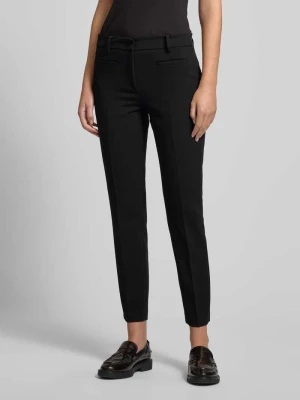 Spodnie materiałowe o kroju slim fit z kieszeniami z wypustką model ‘Annalena’ MAC Czarny