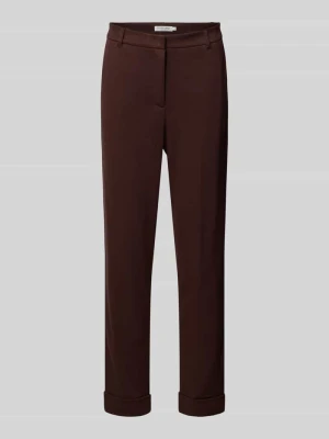 Spodnie materiałowe o kroju slim fit z mieszanki wiskozy Christian Berg Średniobrązowy