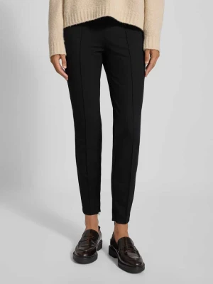 Spodnie materiałowe o kroju slim fit z nadrukiem z logo model ‘RYDER’ CAMBIO Czarny