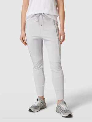 Spodnie materiałowe o kroju slim fit z ozdobnymi zamkami błyskawicznymi model ‘Future’ MAC