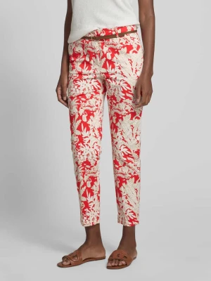 Spodnie materiałowe o kroju slim fit z paskiem Christian Berg Woman