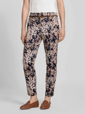 Spodnie materiałowe o kroju slim fit z paskiem Christian Berg Woman