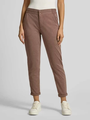 Spodnie materiałowe o kroju slim fit z przeszytymi brzegami model ‘Nanni’ FREE/QUENT