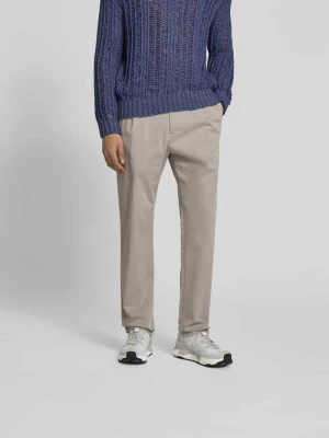 spodnie materiałowe o kroju slim fit z tunelem Closed Grafitowy