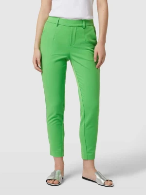 Spodnie materiałowe o kroju slim fit z wpuszczanymi kieszeniami model ‘Lisa’ Object Zielony