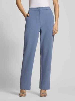 Spodnie materiałowe o kroju straight fit z hasłem Dodatek wiskozy Model 'Daphne' GUIDO MARIA KRETSCHMER WOMAN