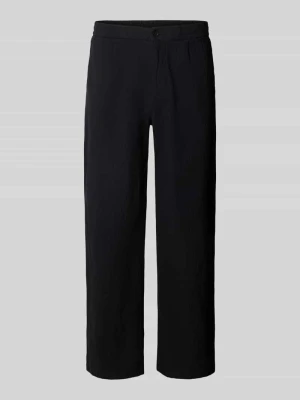 Spodnie materiałowe o kroju straight fit z mieszanki bawełny REVIEW
