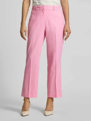 Spodnie materiałowe o kroju straight fit z mieszanki lnu Christian Berg Woman Selection