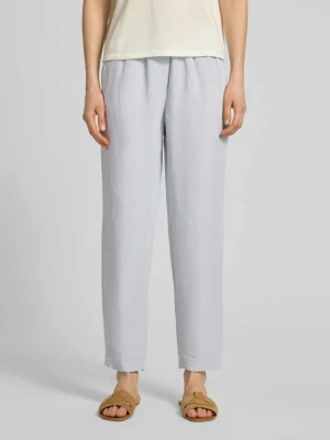 Spodnie materiałowe o kroju straight fit z mieszanki wiskozy z dodatkiem lnu Marc Cain