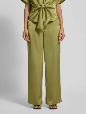 Spodnie materiałowe o kroju straight fit z satyny Model 'Emmett' NEO NOIR