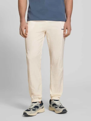 Spodnie materiałowe o kroju straight fit z wyhaftowanym logo model 'Nayla' Sergio Tacchini