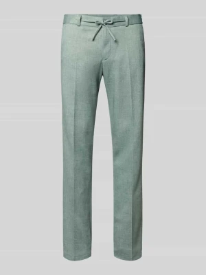 Spodnie materiałowe o kroju straight fit z zakładkami w pasie model 'Sparta' Zuitable