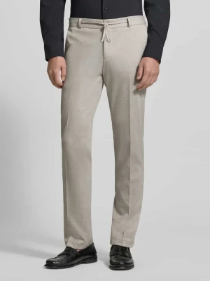 Spodnie materiałowe o kroju straight fit z zakładkami w pasie model 'Sparta' Zuitable