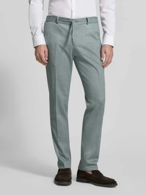 Spodnie materiałowe o kroju straight fit z zakładkami w pasie model 'Sparta' Zuitable