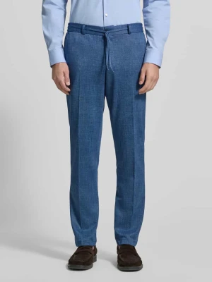 Spodnie materiałowe o kroju straight fit z zakładkami w pasie model 'Sparta' Zuitable