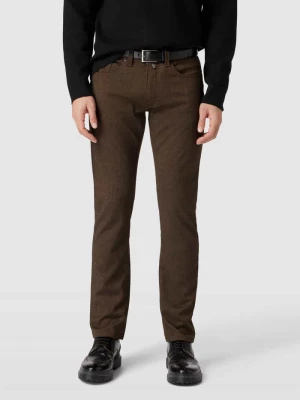 Spodnie materiałowe o kroju tapered fit z efektem melanżu Pierre Cardin