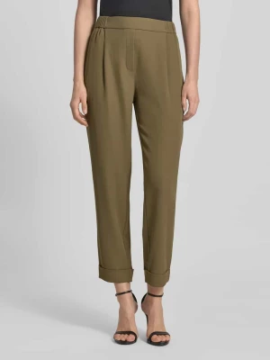 Spodnie materiałowe o kroju tapered fit z zakładkami w pasie Jake*s Collection