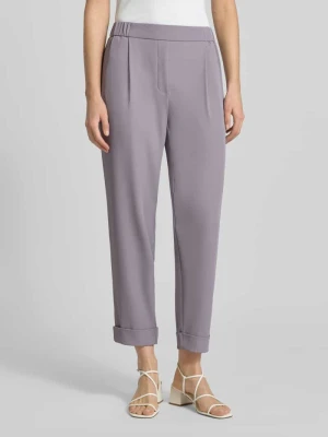Spodnie materiałowe o kroju tapered fit z zakładkami w pasie Jake*s Collection