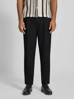 Spodnie materiałowe o kroju tapered fit z zakładkami w pasie model ‘Haakan’ casual friday