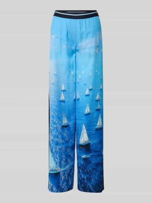 Spodnie materiałowe o kroju wide fit z czystego lyocellu Marc Cain