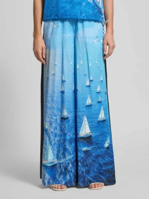 Spodnie materiałowe o kroju wide fit z czystego lyocellu Marc Cain