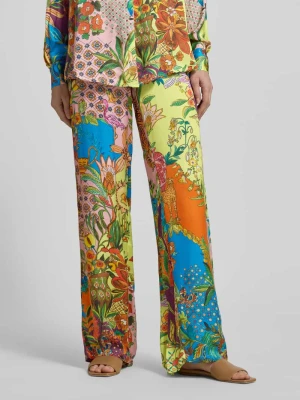 Spodnie materiałowe o kroju wide fit z czystej wiskozy z elastycznym pasem Liu Jo White