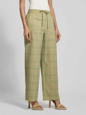 Spodnie materiałowe o kroju wide fit z domieszką wiskozy model 'Joli' Ichi