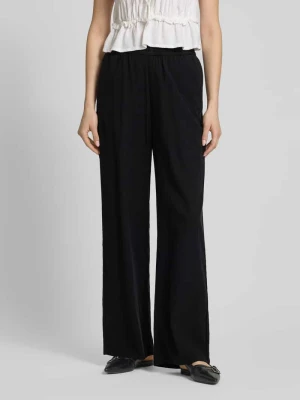 Spodnie materiałowe o kroju wide fit z elastycznym pasem model 'Poppy' JJXX