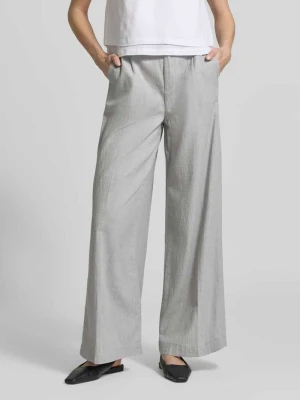Spodnie materiałowe o kroju wide fit z kantami model 'Livia' Angels Jasnoszary