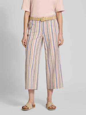 Spodnie materiałowe o kroju wide fit z mieszanki lnu Christian Berg Woman