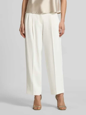 Spodnie materiałowe o kroju wide fit z mieszanki wiskozy z zakładkami w pasie LUISA CERANO