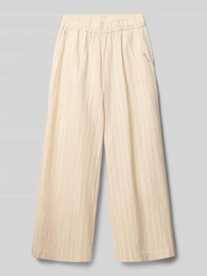 Spodnie materiałowe o kroju wide fit z wyhaftowanym logo Garcia