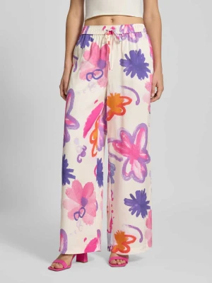 Spodnie materiałowe o luźnym kroju z elastycznym pasem model ‘Antonia’ OH APRIL